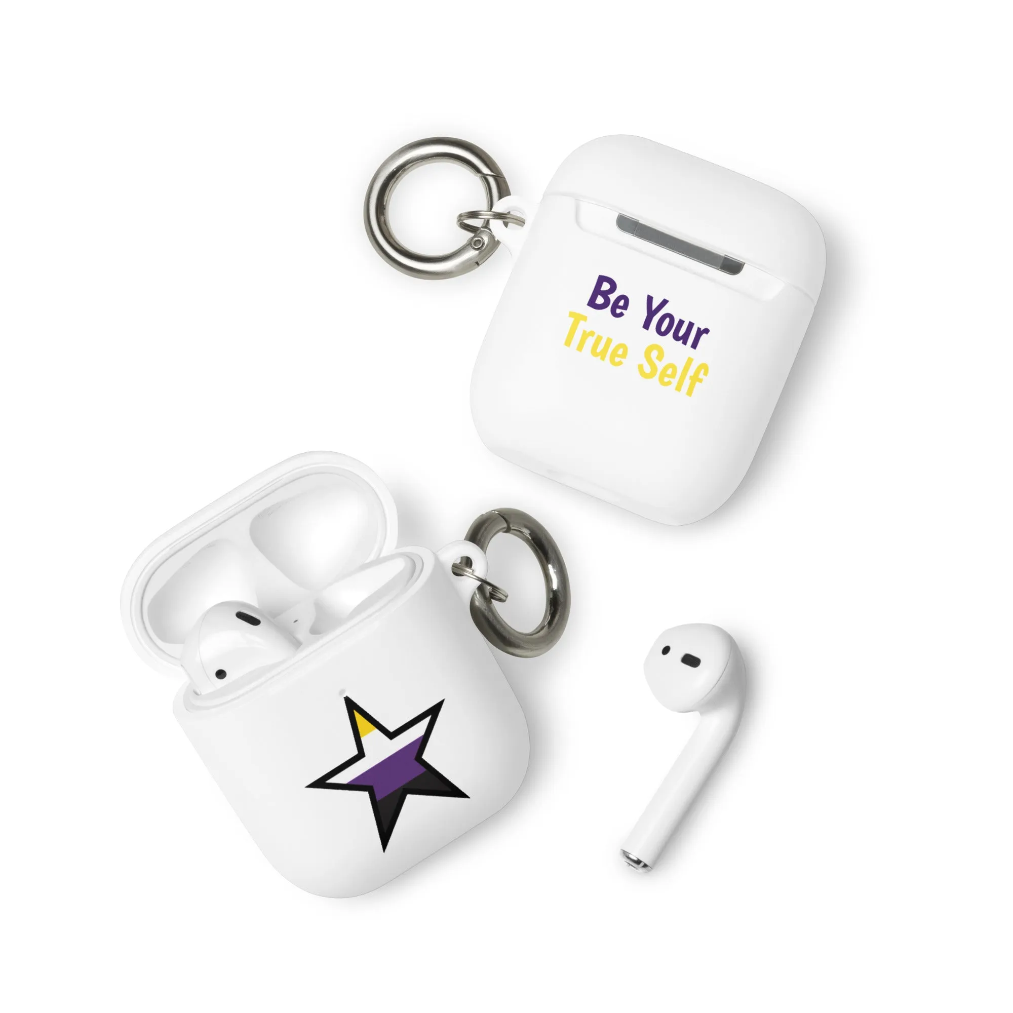Nonbinary Enby Pride Rubber Case for AirPods - Star