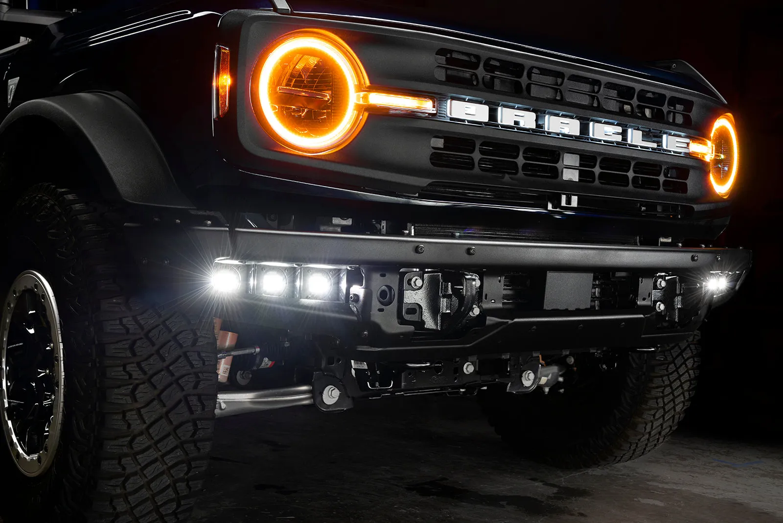 ORACLE Lighting 2021-2024 Ford Bronco ColorSHIFT Headlight Halo Kit w/DRL Bar - Base Headlights