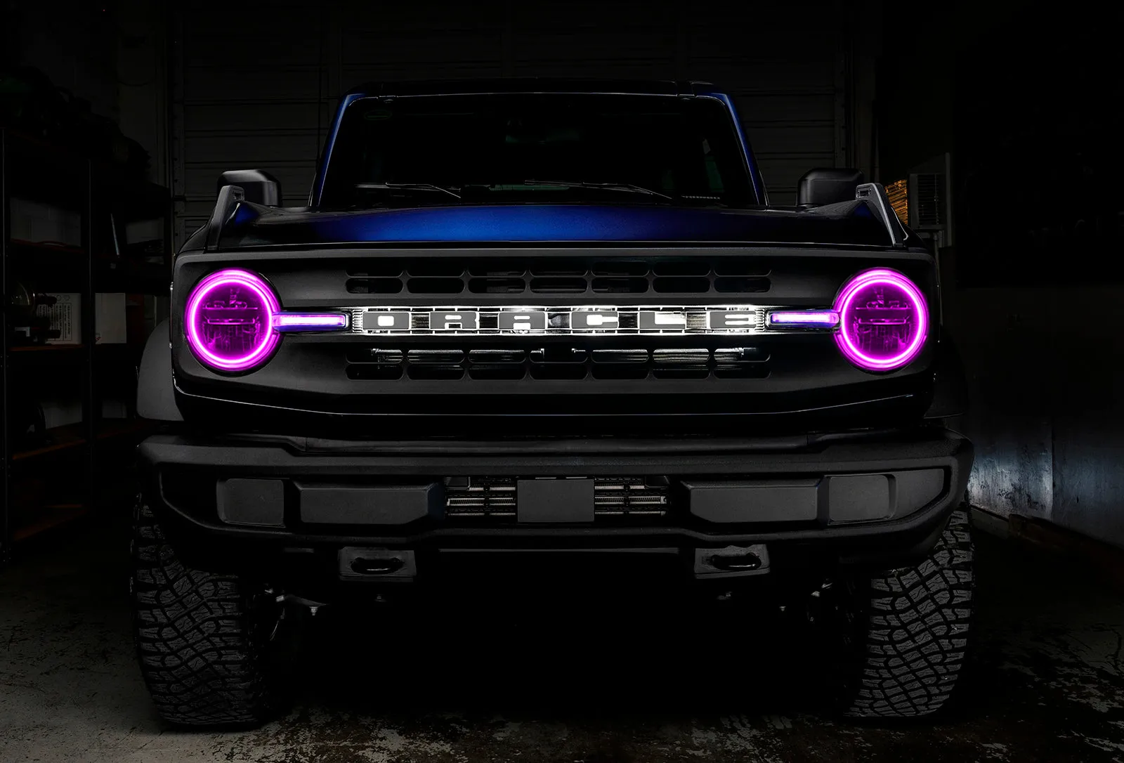 ORACLE Lighting 2021-2024 Ford Bronco ColorSHIFT Headlight Halo Kit w/DRL Bar - Base Headlights