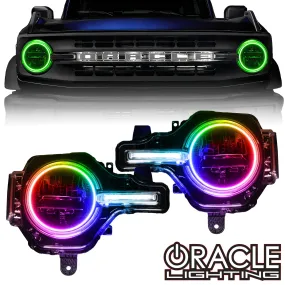 ORACLE Lighting 2021-2024 Ford Bronco ColorSHIFT Headlight Halo Kit w/DRL Bar - Base Headlights