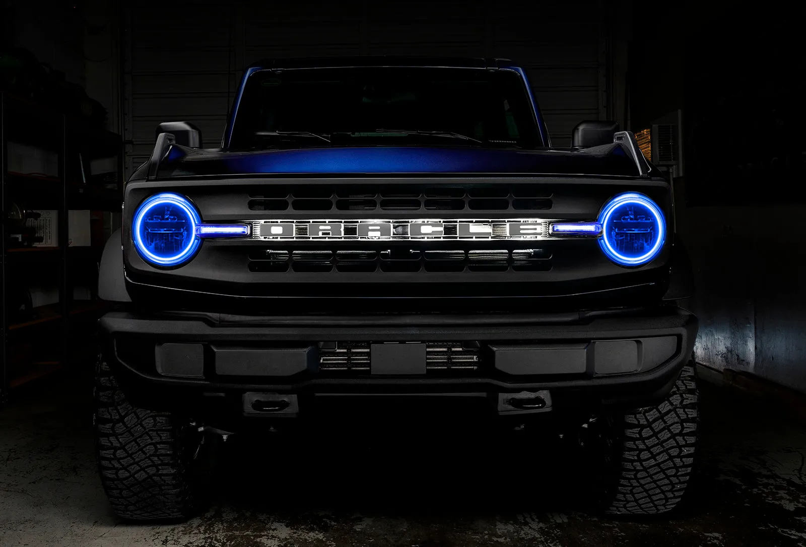 ORACLE Lighting 2021-2024 Ford Bronco ColorSHIFT Headlight Halo Kit w/DRL Bar - Base Headlights