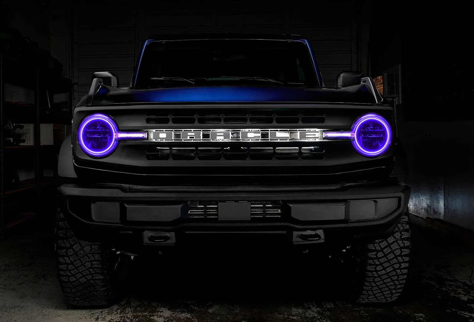 ORACLE Lighting 2021-2024 Ford Bronco ColorSHIFT Headlight Halo Kit w/DRL Bar - Base Headlights