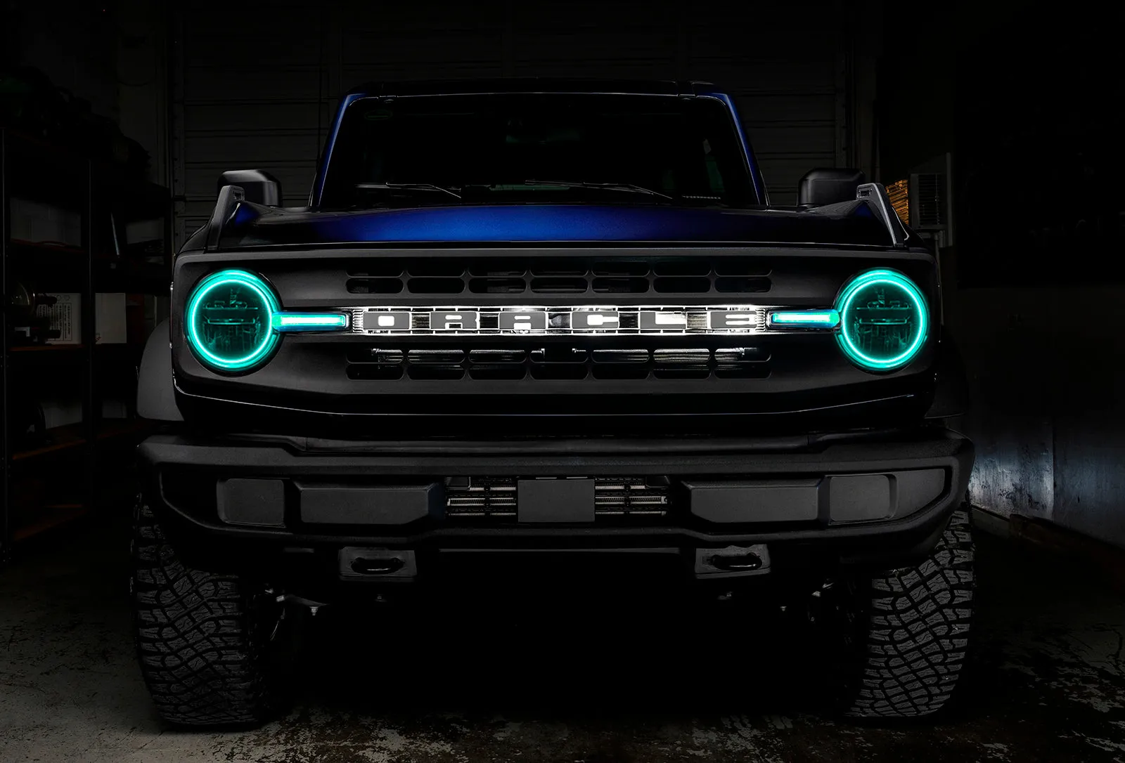 ORACLE Lighting 2021-2024 Ford Bronco ColorSHIFT Headlight Halo Kit w/DRL Bar - Base Headlights