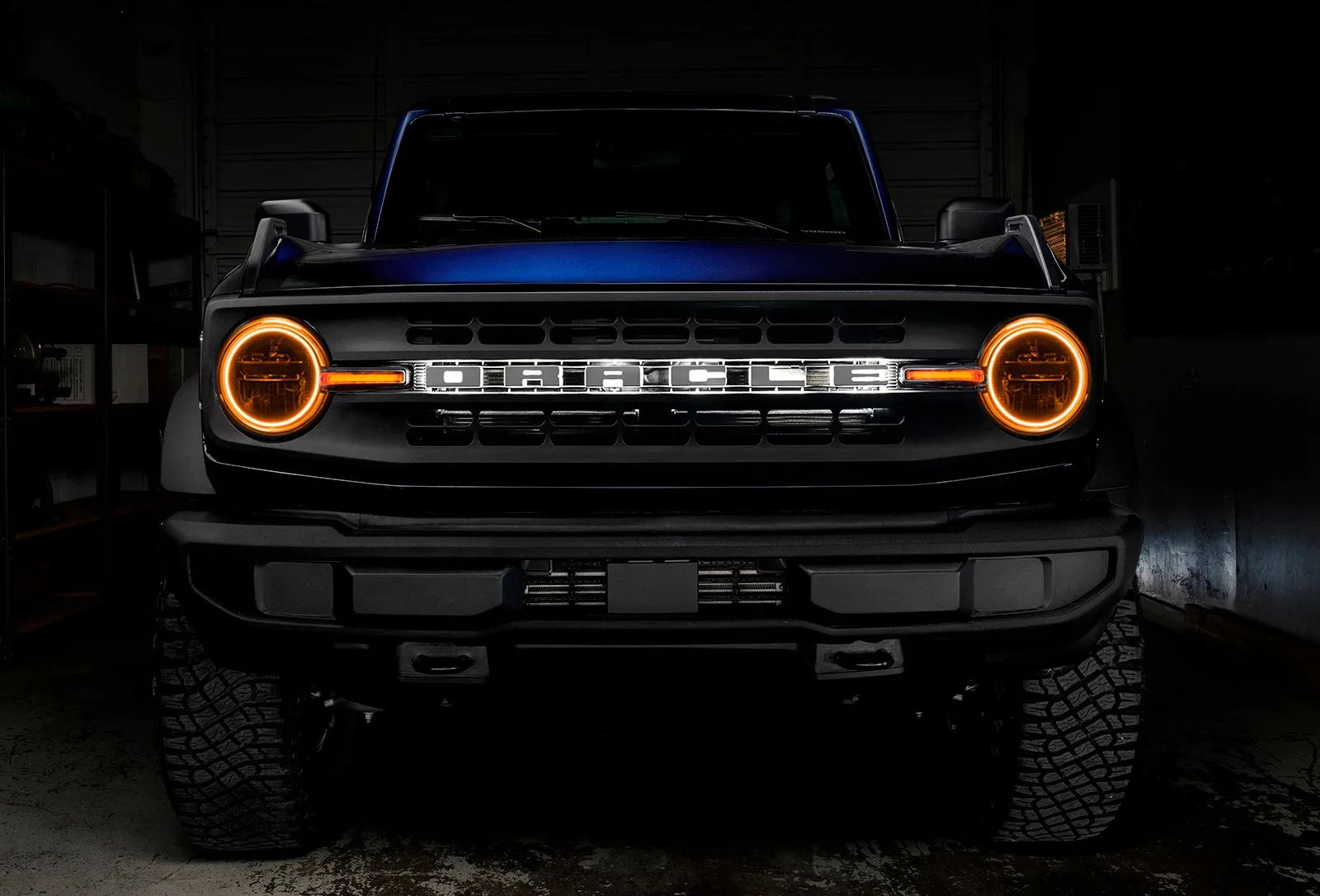 ORACLE Lighting 2021-2024 Ford Bronco ColorSHIFT Headlight Halo Kit w/DRL Bar - Base Headlights
