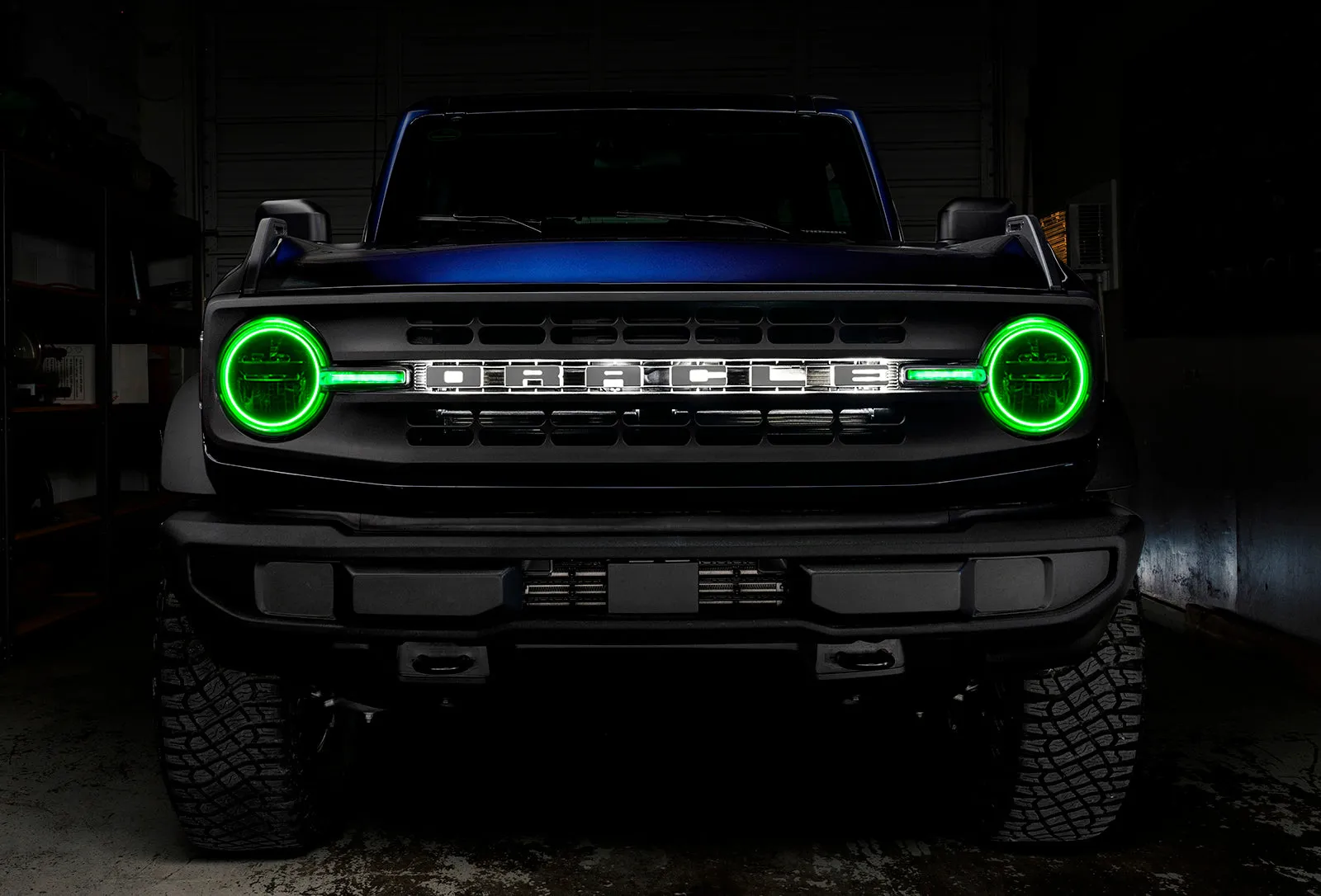 ORACLE Lighting 2021-2024 Ford Bronco ColorSHIFT Headlight Halo Kit w/DRL Bar - Base Headlights