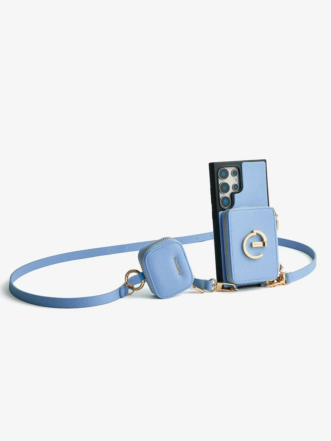 Original Design Set- Samsung Galaxy Wireless Charging Crossbody Phone Case AirPods Pouch Set