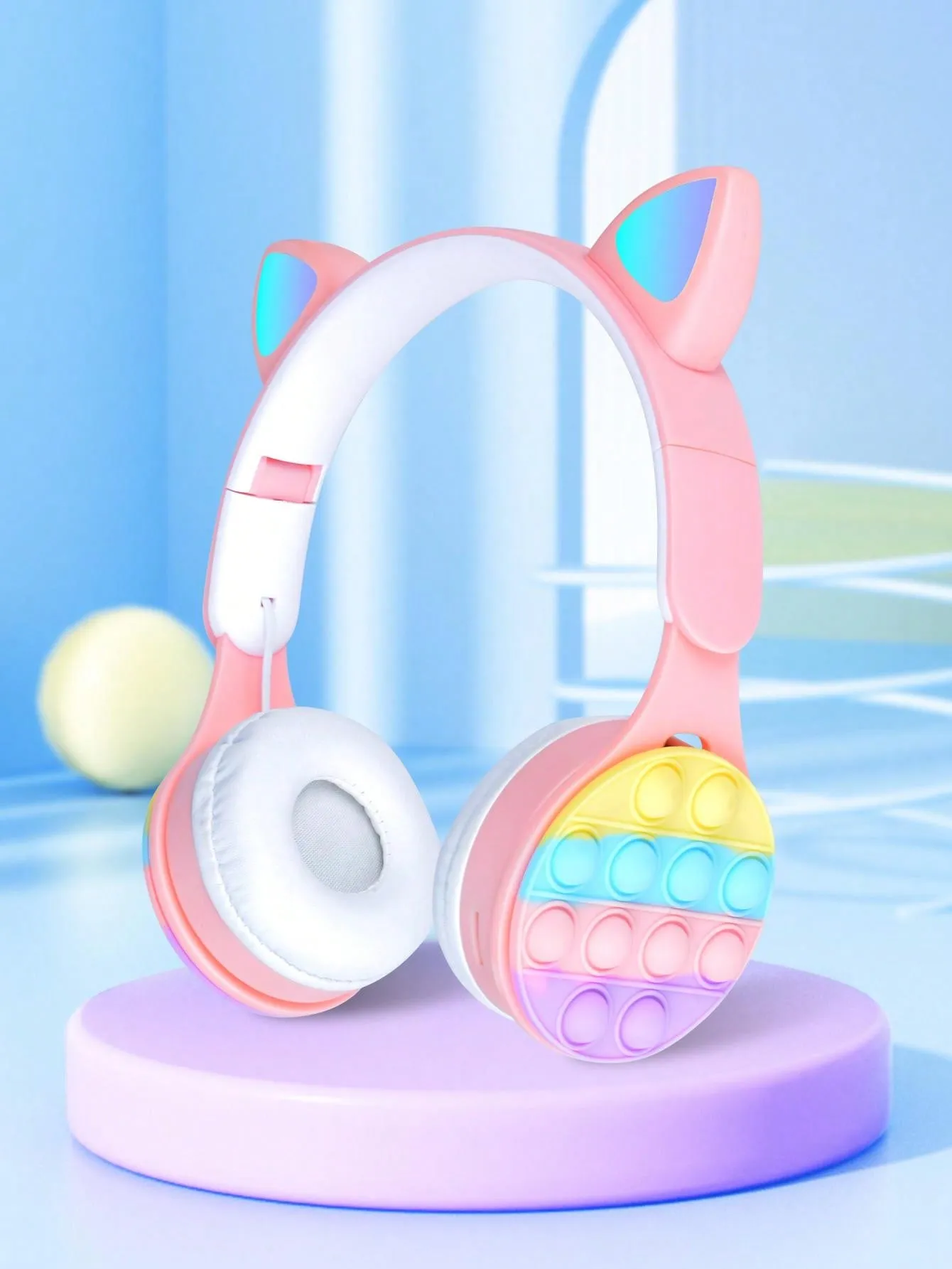 Over Ear Headphones With Led Lights, Cheap Gift, Scalable, Foldable, Wifi Deep Bass, Wireless