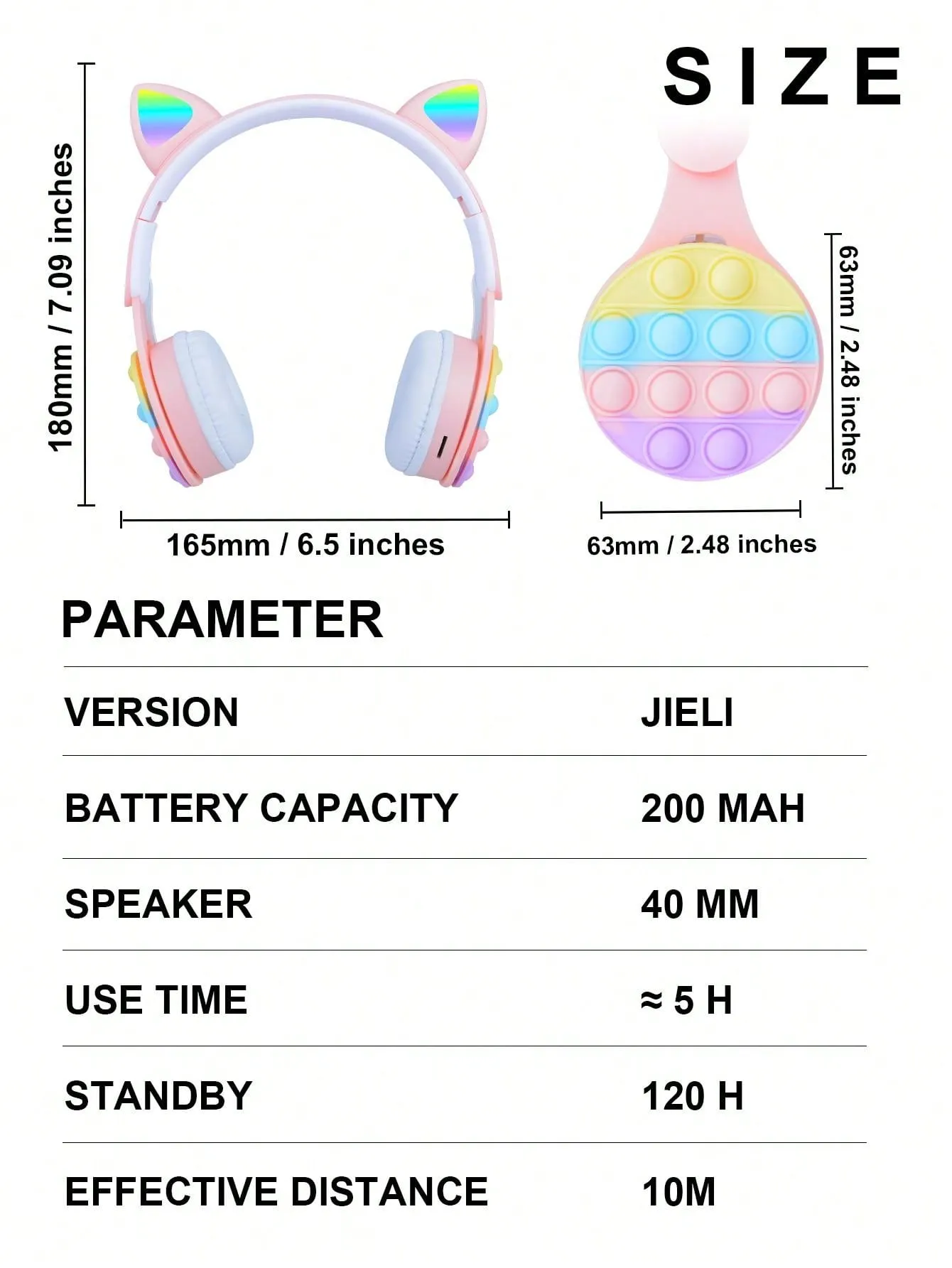Over Ear Headphones With Led Lights, Cheap Gift, Scalable, Foldable, Wifi Deep Bass, Wireless