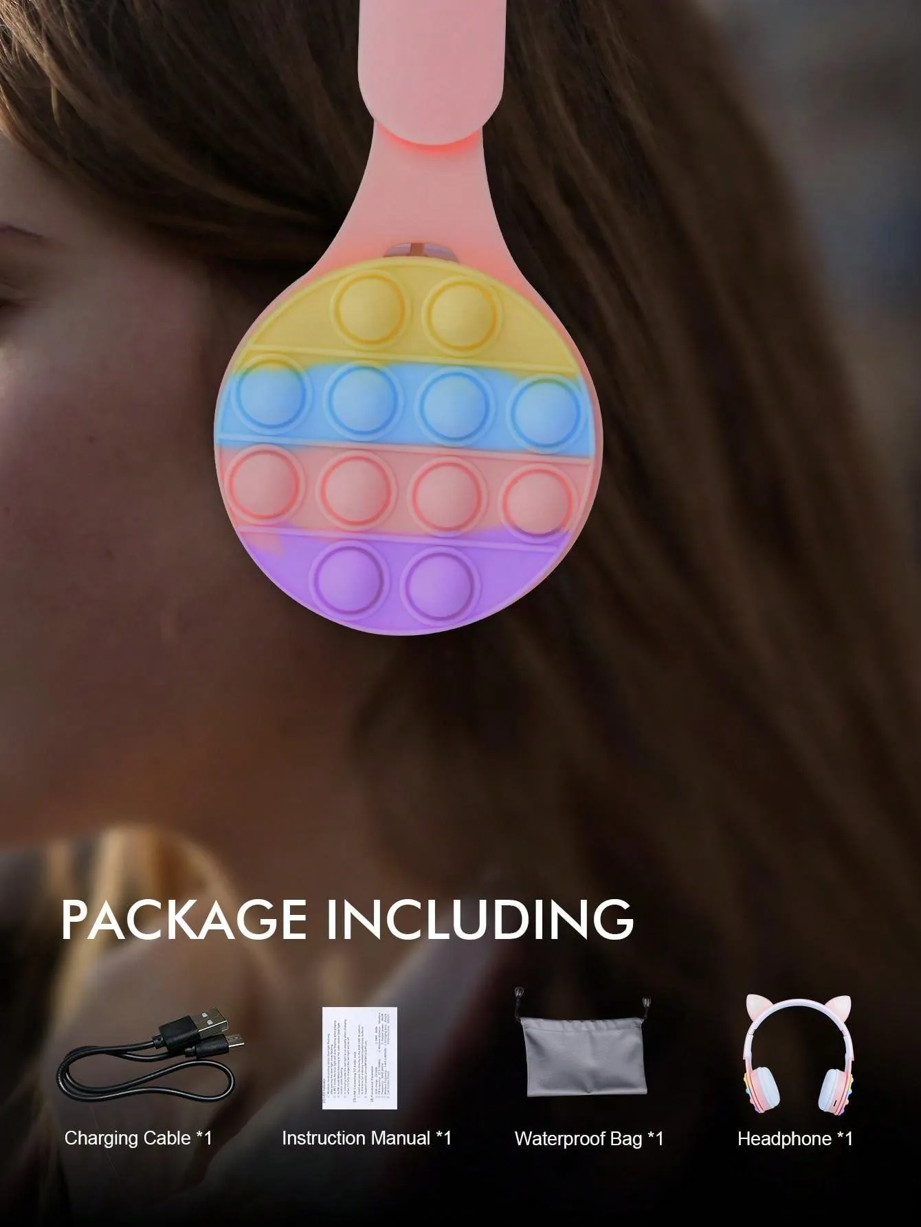 Over Ear Headphones With Led Lights, Cheap Gift, Scalable, Foldable, Wifi Deep Bass, Wireless