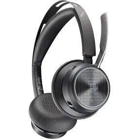 Poly Voyager Focus 2 UC USB-A Headset – Bluetooth Stereo Headset with Boom Mic, Active Noise Canceling, PC/Mac Compatible, Teams Certified, Zoom Ready
