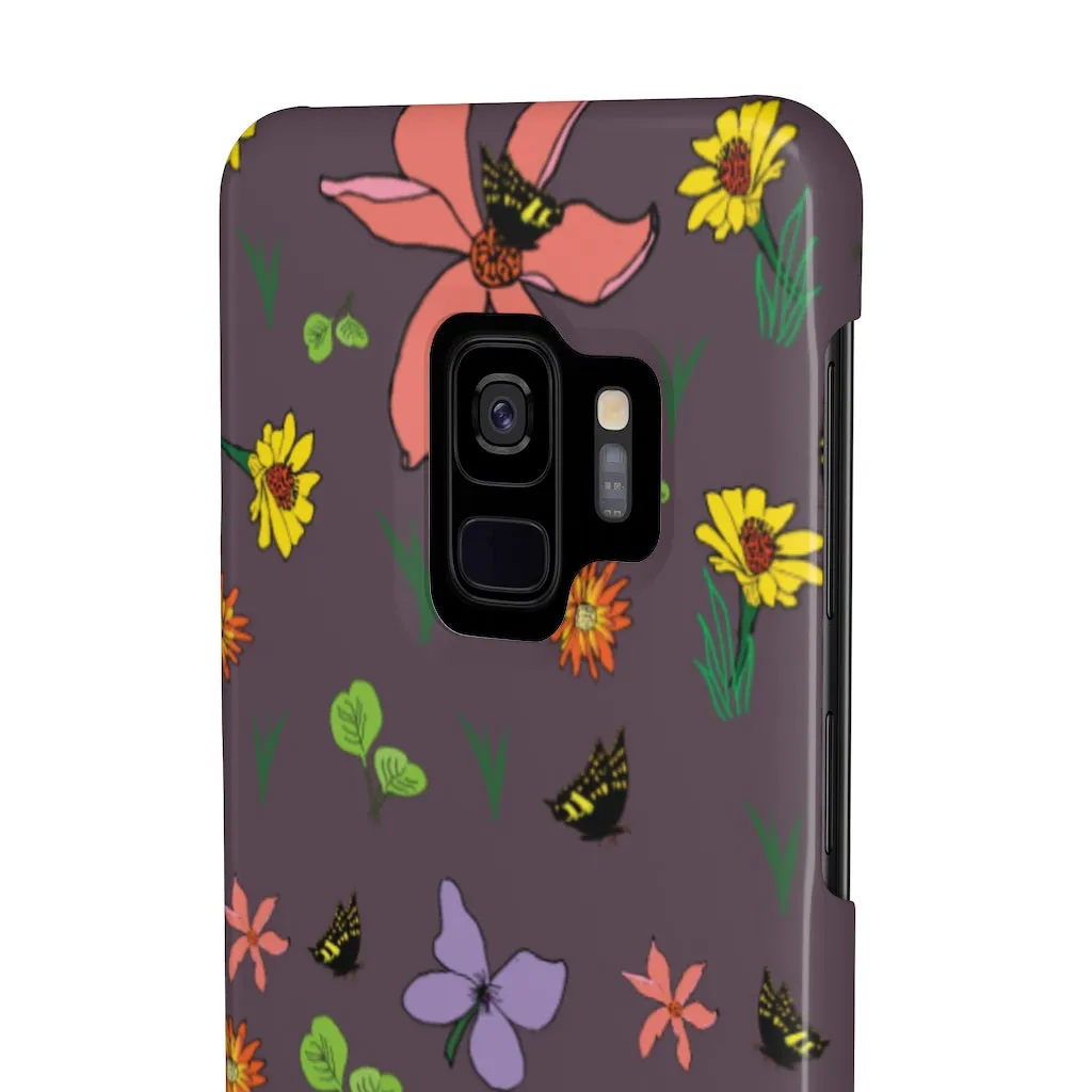 Purple Wildflowers-Case Mate Slim Phone Cases