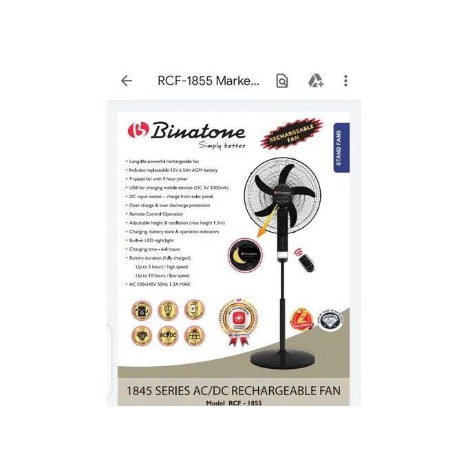 Rechargeable Fan RCF-1855