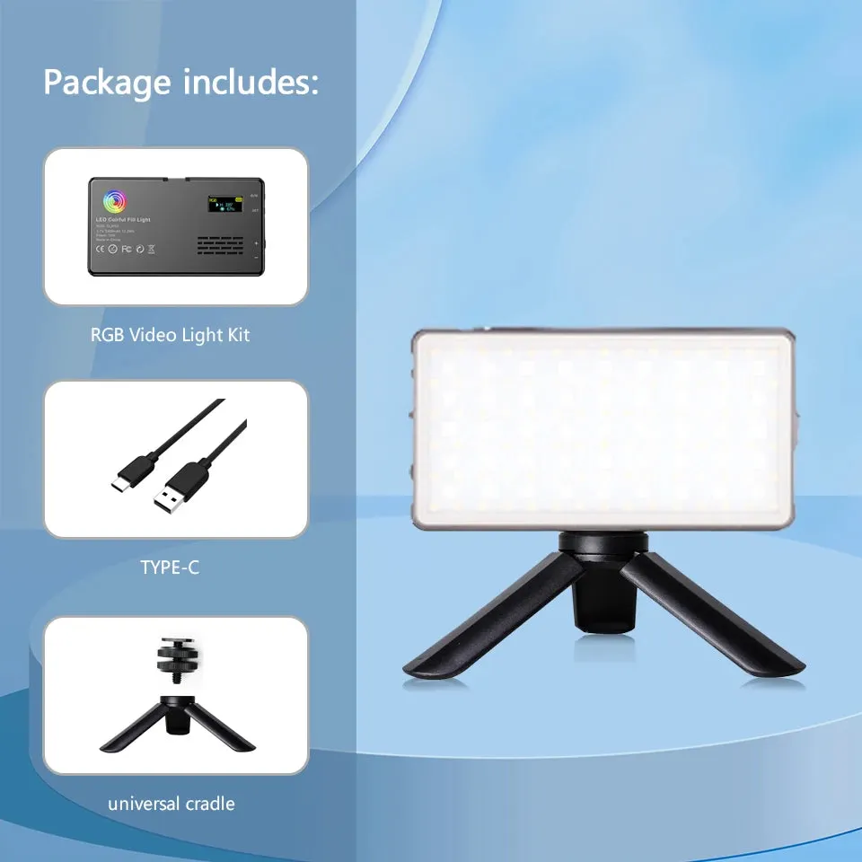 RGB LED Video Light Photography Fill Camera Lighting Panel