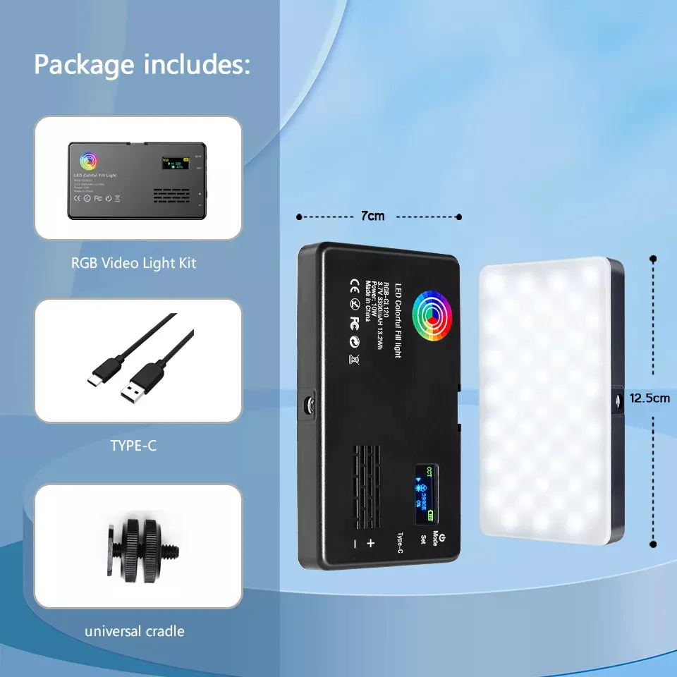 RGB LED Video Light Photography Fill Camera Lighting Panel