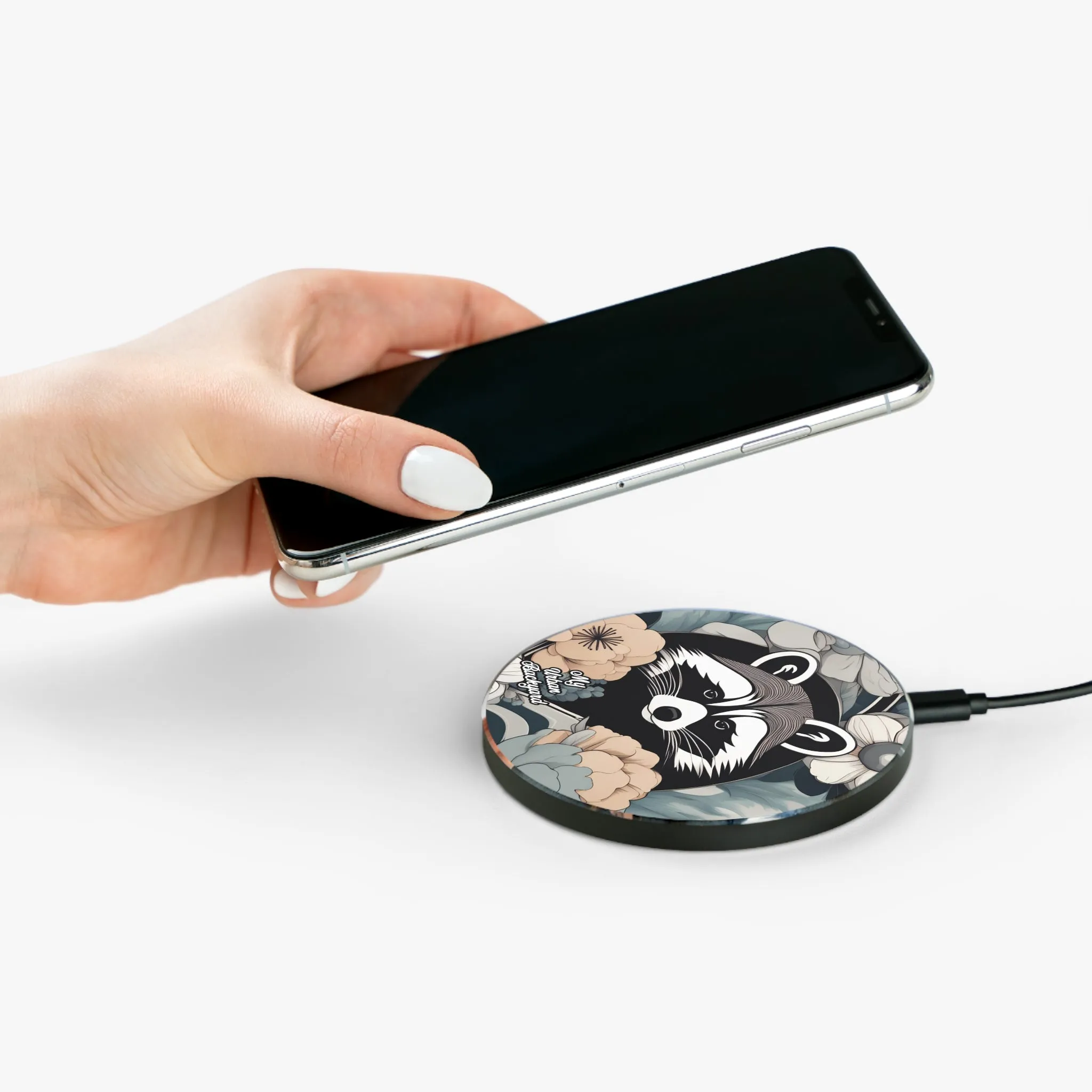 Rocco Pawsley, Raccoon 10W Wireless Charger for iPhone, Android, Earbuds
