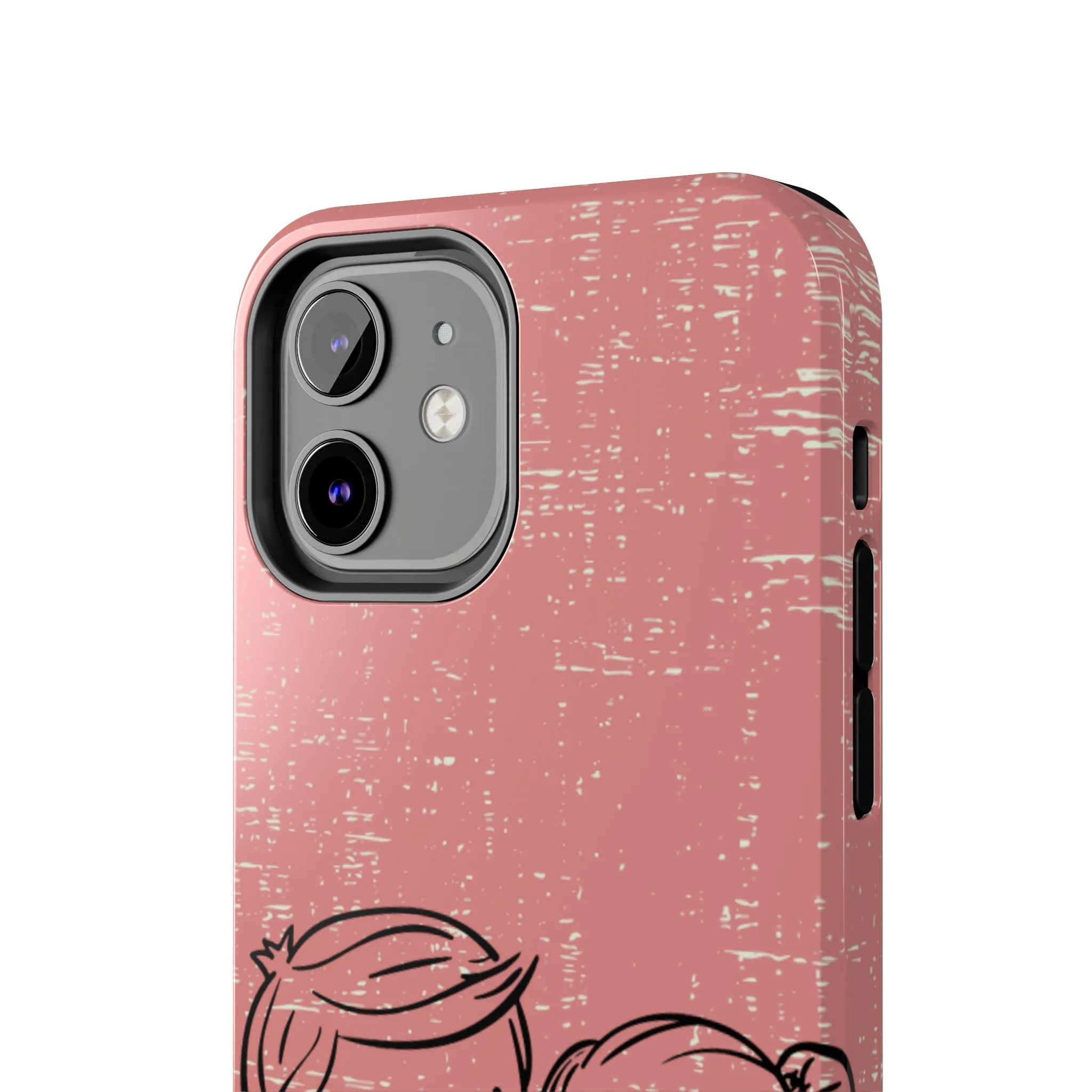 Romantic Couple Holding Hands Line Drawing Cell Phone Case - Rose Colored Love Cover