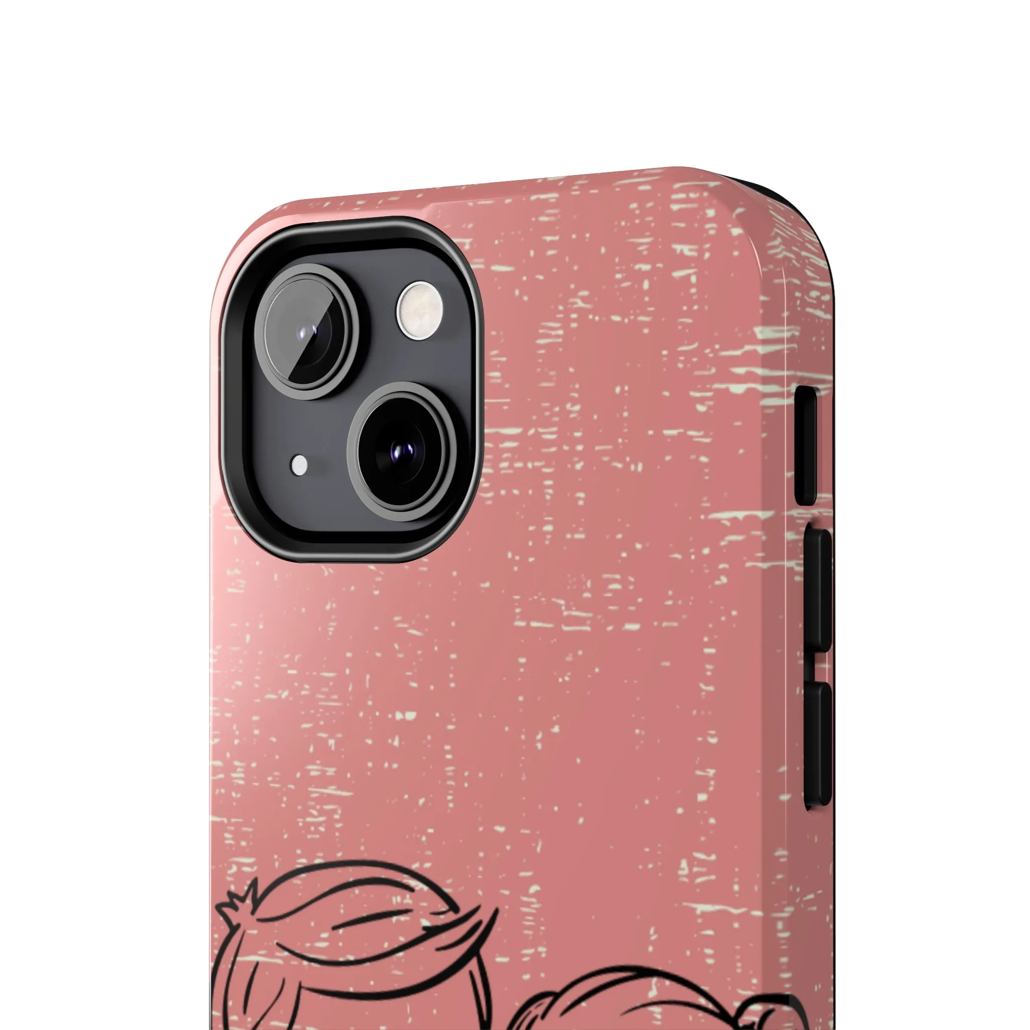 Romantic Couple Holding Hands Line Drawing Cell Phone Case - Rose Colored Love Cover