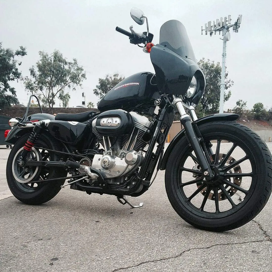 Stiletto Shock - Black - 13.5 inch - 1999 - 2017 Harley-Davidson Dyna Models