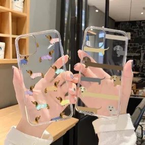 Transparent Dachshund Cartoon iPhone Cases