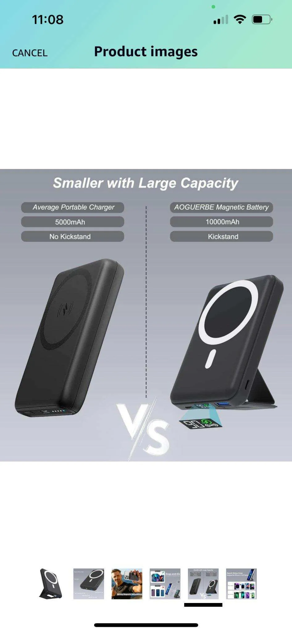 TUTT Magnetic Wireless Portable Power Bank for iPhone 10000mAh Mag-Safe Battery Pack PD 22.5W Fast Charging, Foldable Wireless USB-C LED Display iPhone 15/14/13/12/Pro/Mini/Pro Max