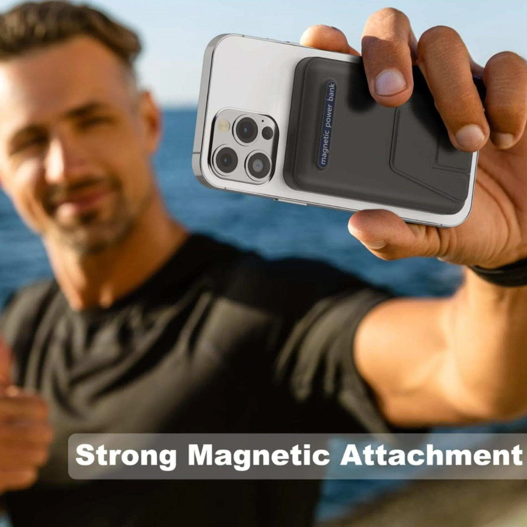 TUTT Magnetic Wireless Portable Power Bank for iPhone 10000mAh Mag-Safe Battery Pack PD 22.5W Fast Charging, Foldable Wireless USB-C LED Display iPhone 15/14/13/12/Pro/Mini/Pro Max