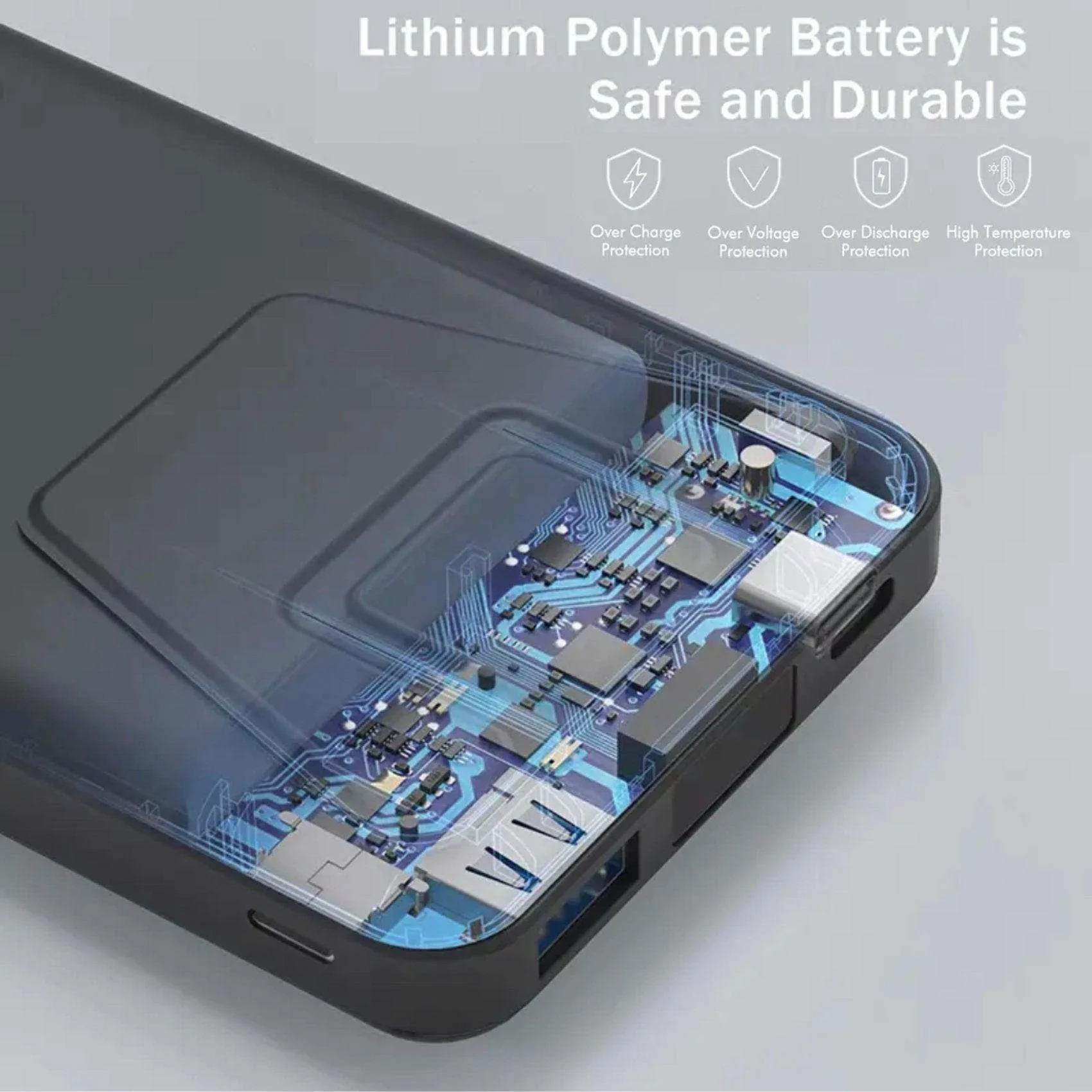 TUTT Magnetic Wireless Portable Power Bank for iPhone 10000mAh Mag-Safe Battery Pack PD 22.5W Fast Charging, Foldable Wireless USB-C LED Display iPhone 15/14/13/12/Pro/Mini/Pro Max