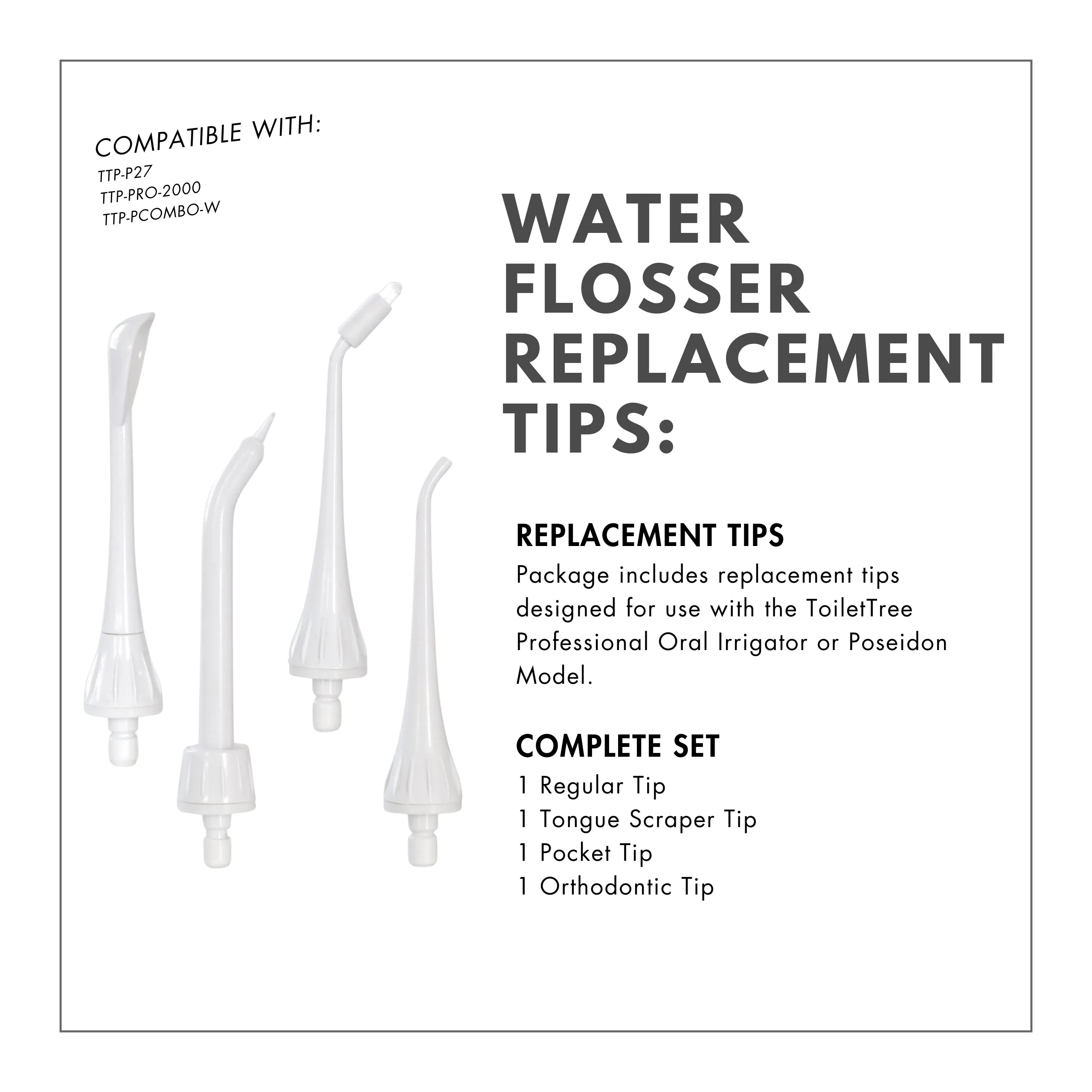 Water Flosser Replacement Tips - 4 Pack