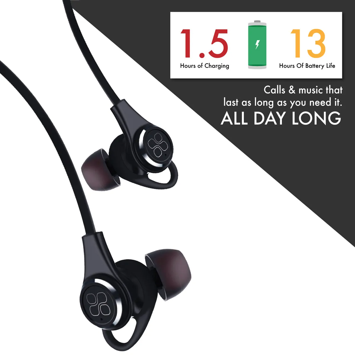 Wireless Active Noise Cancelling Earphones with Mic and IPX4 Sweat and Waterproof