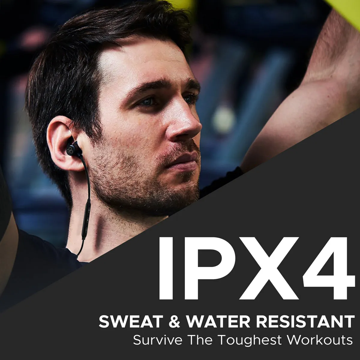 Wireless Active Noise Cancelling Earphones with Mic and IPX4 Sweat and Waterproof