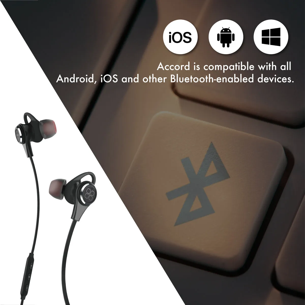 Wireless Active Noise Cancelling Earphones with Mic and IPX4 Sweat and Waterproof
