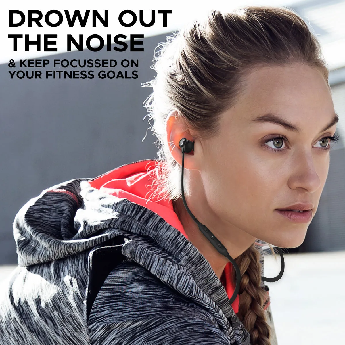 Wireless Active Noise Cancelling Earphones with Mic and IPX4 Sweat and Waterproof