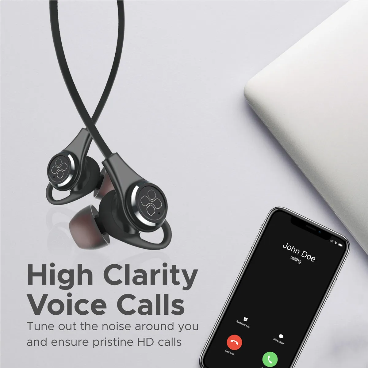Wireless Active Noise Cancelling Earphones with Mic and IPX4 Sweat and Waterproof