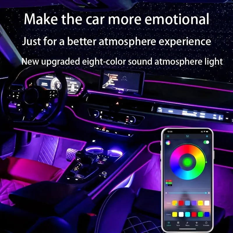 Wireless RGB Smart Car Ambient Lighting Kit with 16M Colors