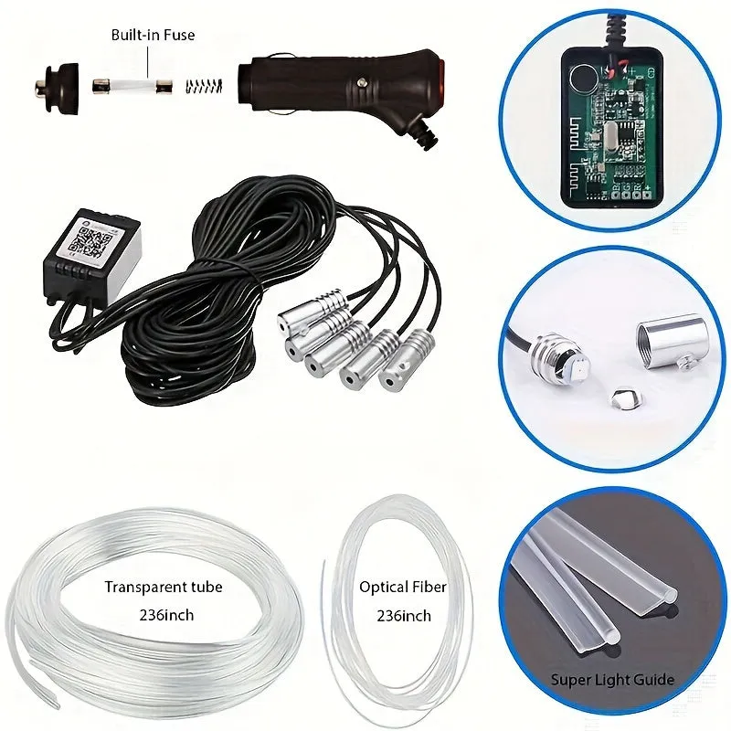 Wireless RGB Smart Car Ambient Lighting Kit with 16M Colors