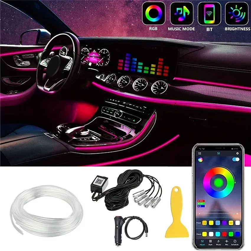 Wireless RGB Smart Car Ambient Lighting Kit with 16M Colors