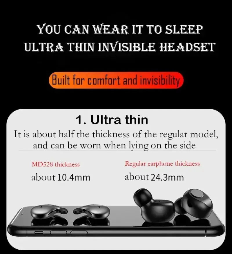Xiaomi Sleep Invisible Earbuds 5.3 Tiny Headphones Bluetooth Sports Stereo Earphone Hidden Noise Cancelling Wireless Headsets